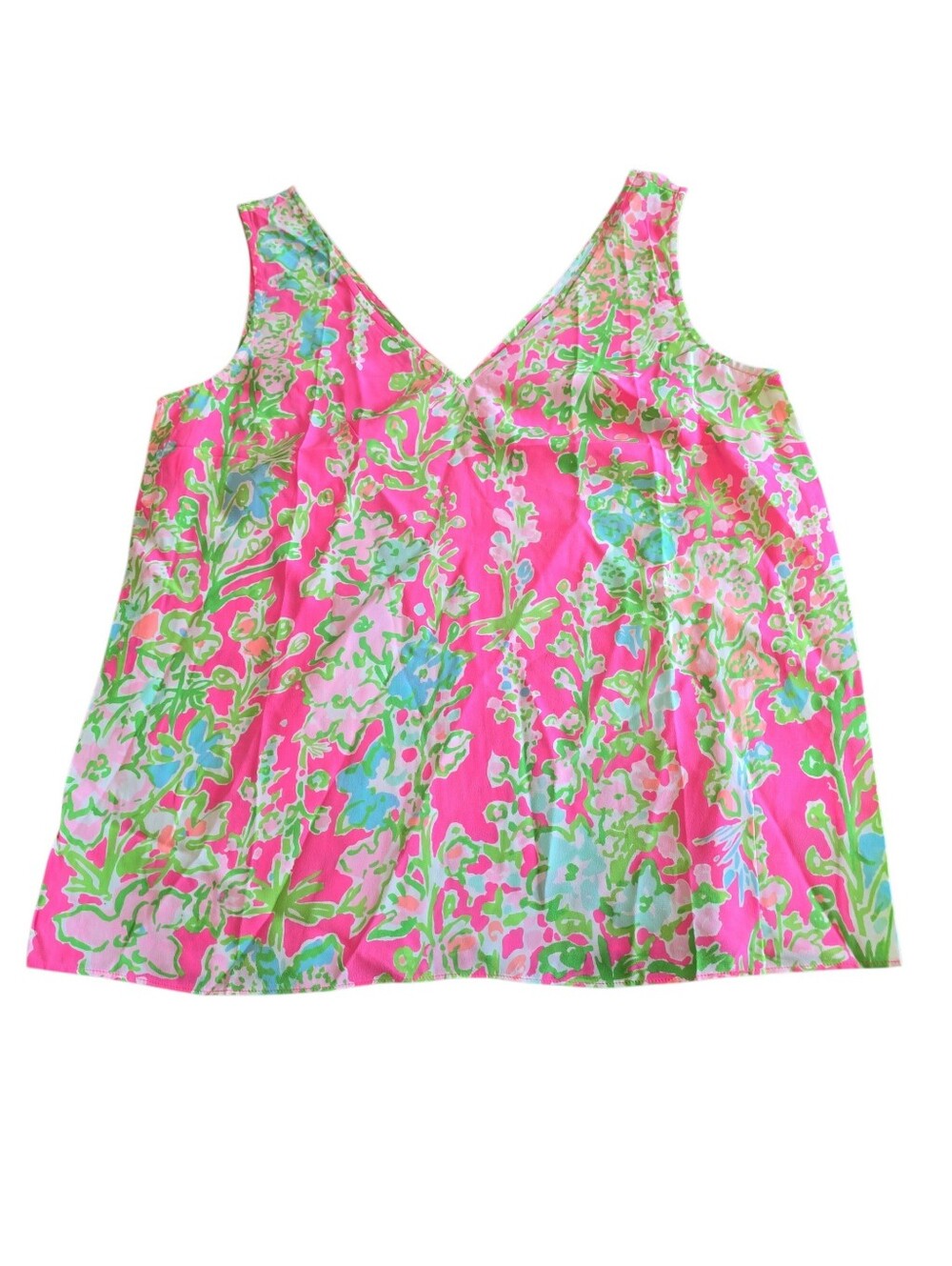 Lilly Pulitzer Cipriani Tank Southern Charm Print Sleeveless 100% Silk Size S